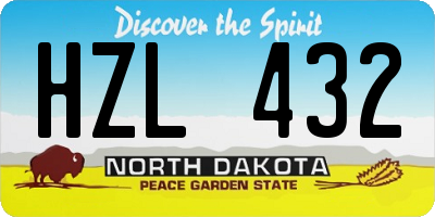 ND license plate HZL432