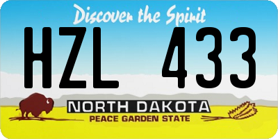 ND license plate HZL433