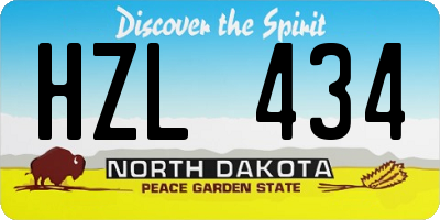 ND license plate HZL434