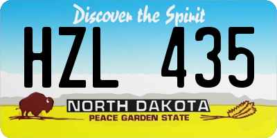 ND license plate HZL435