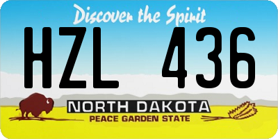 ND license plate HZL436