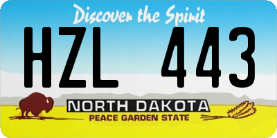 ND license plate HZL443