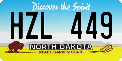 ND license plate HZL449