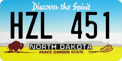 ND license plate HZL451