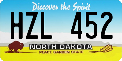ND license plate HZL452