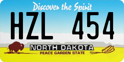 ND license plate HZL454