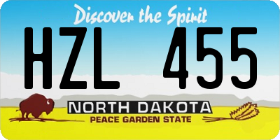ND license plate HZL455