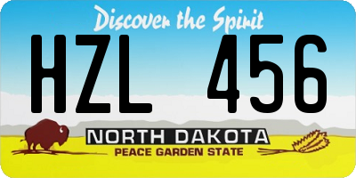 ND license plate HZL456