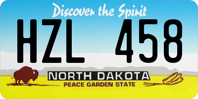 ND license plate HZL458