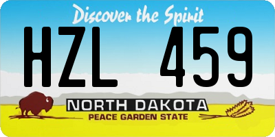 ND license plate HZL459