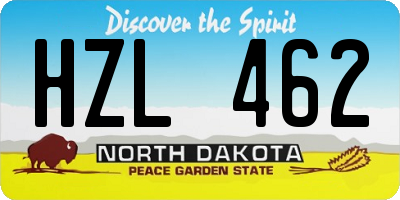 ND license plate HZL462