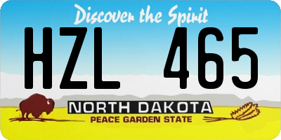 ND license plate HZL465