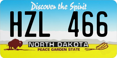 ND license plate HZL466