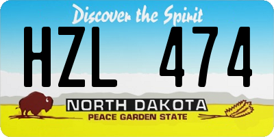 ND license plate HZL474