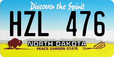 ND license plate HZL476