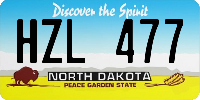 ND license plate HZL477
