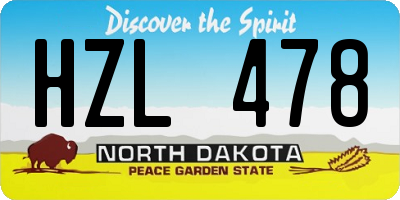 ND license plate HZL478