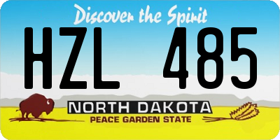 ND license plate HZL485