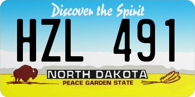ND license plate HZL491