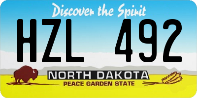 ND license plate HZL492