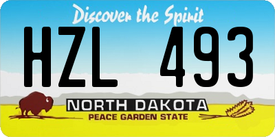 ND license plate HZL493