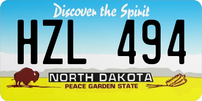 ND license plate HZL494