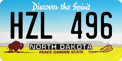 ND license plate HZL496