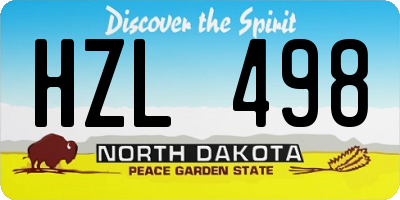 ND license plate HZL498
