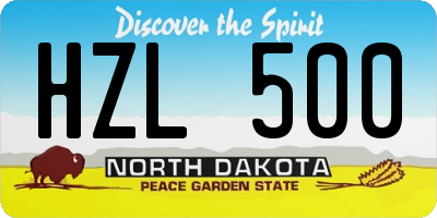 ND license plate HZL500