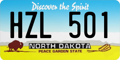 ND license plate HZL501
