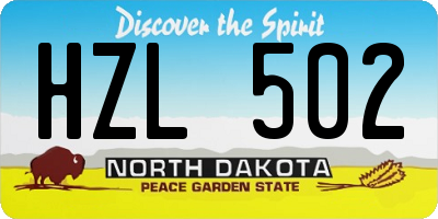 ND license plate HZL502