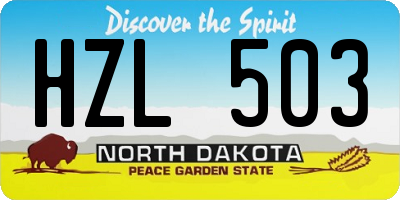 ND license plate HZL503