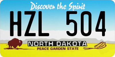 ND license plate HZL504