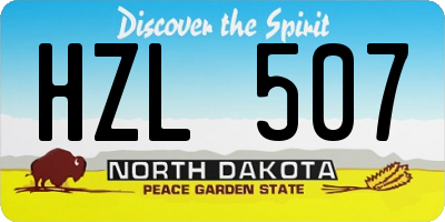 ND license plate HZL507