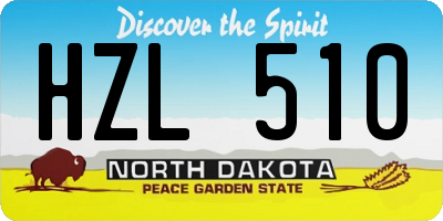 ND license plate HZL510