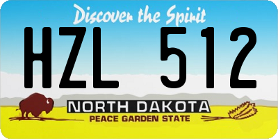ND license plate HZL512