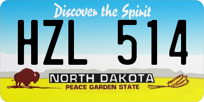 ND license plate HZL514