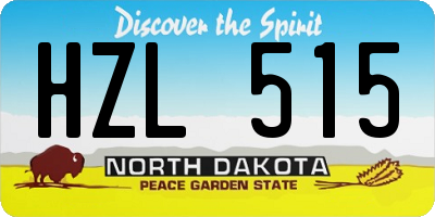 ND license plate HZL515
