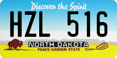 ND license plate HZL516