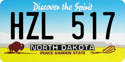 ND license plate HZL517
