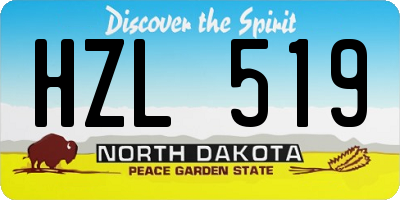 ND license plate HZL519