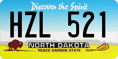 ND license plate HZL521