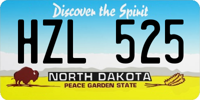 ND license plate HZL525
