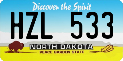 ND license plate HZL533