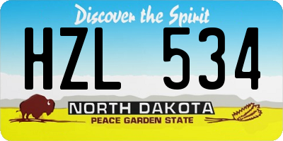 ND license plate HZL534