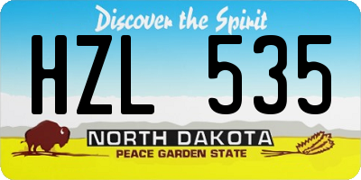 ND license plate HZL535