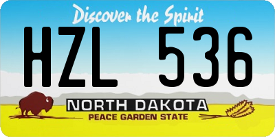 ND license plate HZL536