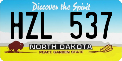 ND license plate HZL537