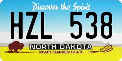 ND license plate HZL538