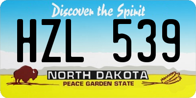 ND license plate HZL539